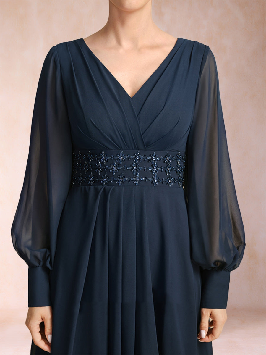Hilda Mae Navy Blue hem detail mother of the bride dress