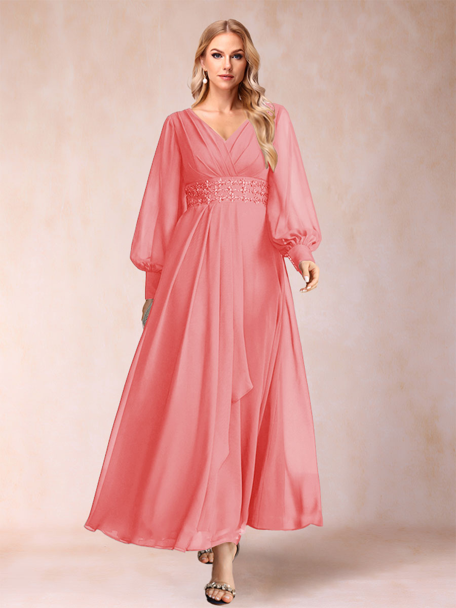 Hilda Mae Coral back view mother of the bride dress