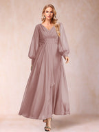 Hilda Mae Dusty Rose back view mother of the bride dress