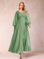 Hilda Mae Sage Green front view mother of the bride dress