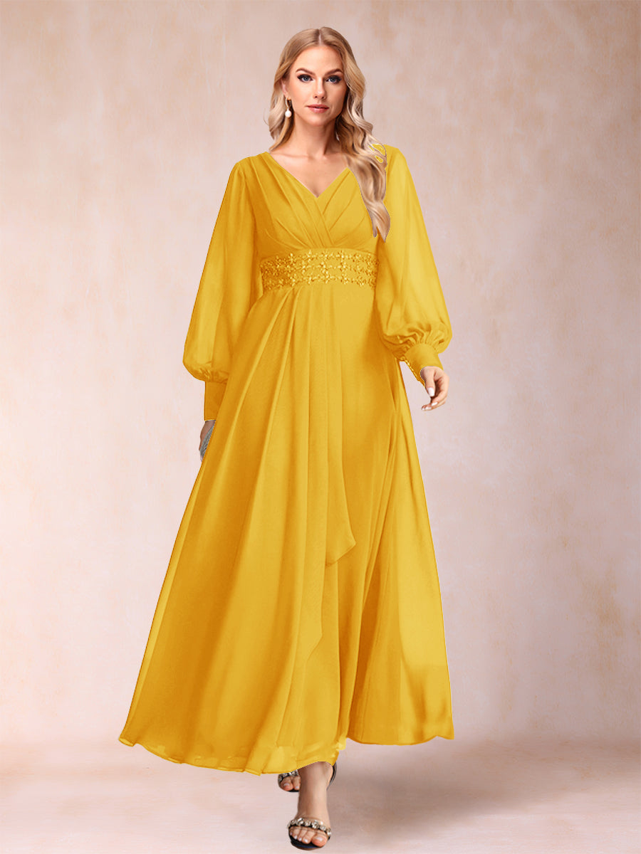Hilda Mae Gold front view mother of the bride dress