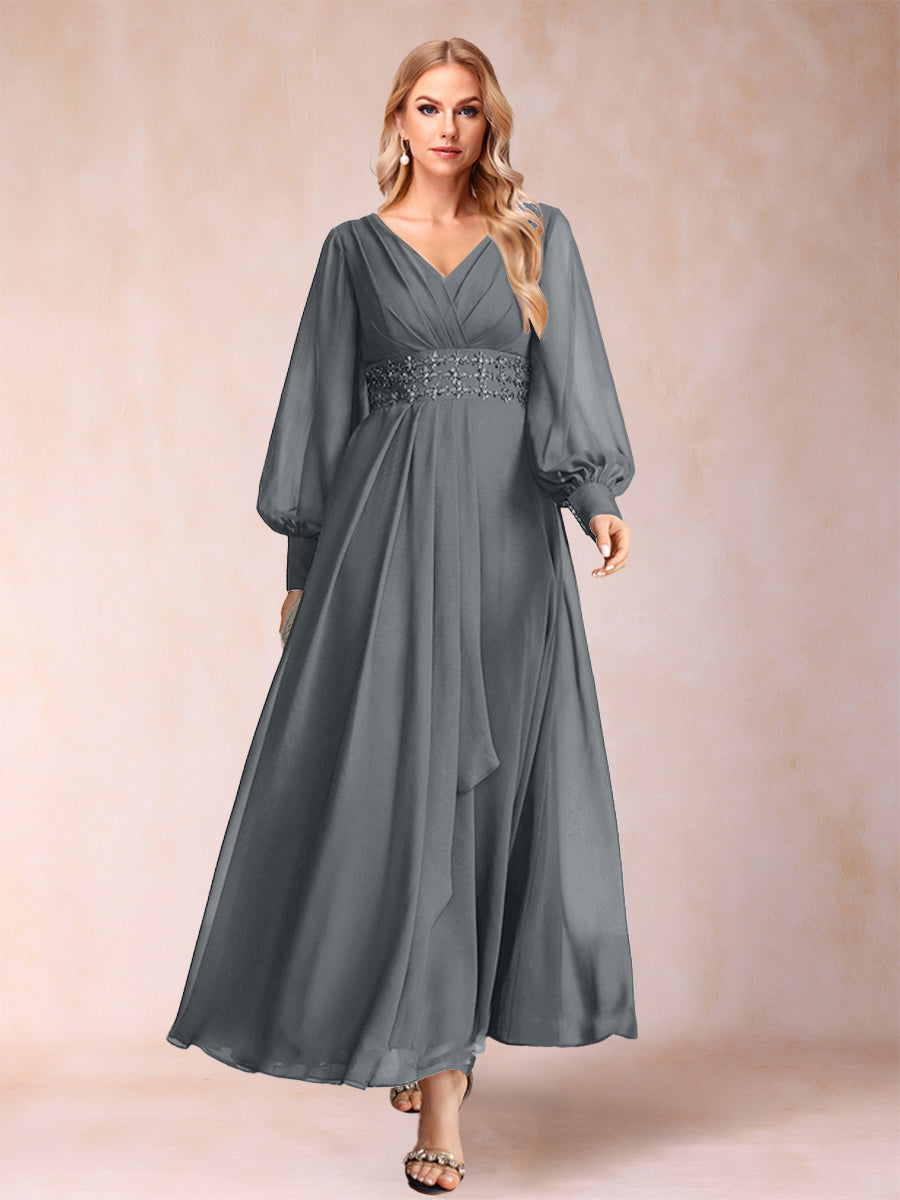 Hilda Mae Grey front view mother of the bride dress