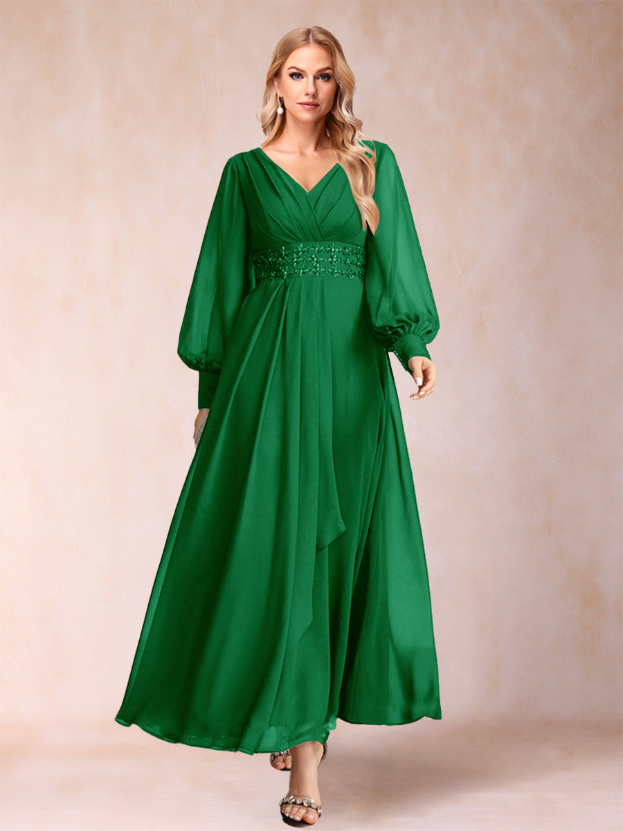Hilda Mae Forest Green front view mother of the bride dress