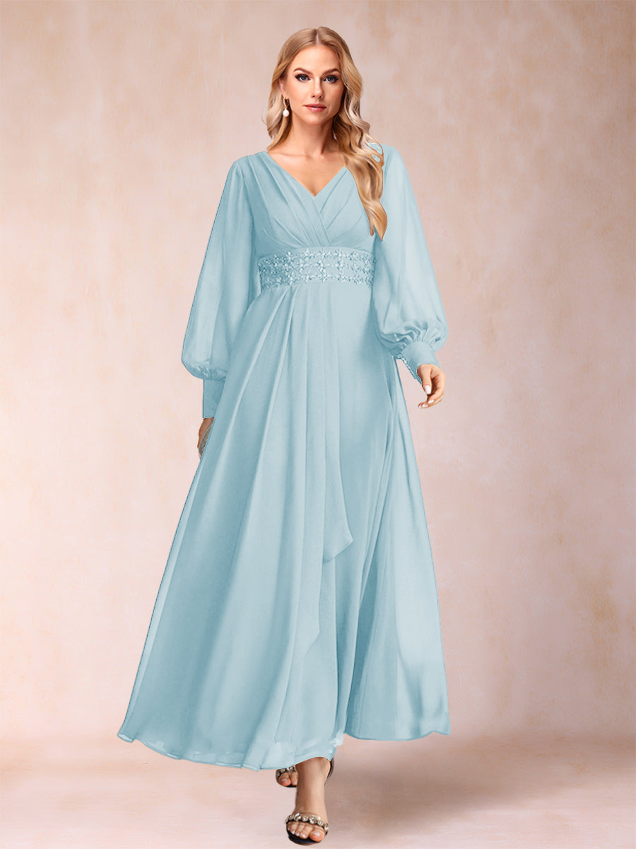 Hilda Mae Sky Blue front view mother of the bride dress