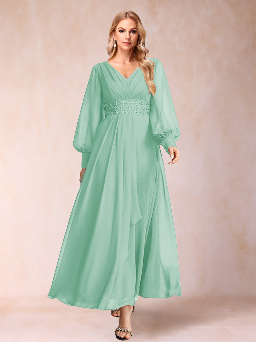 Hilda Mae Mint Green front view mother of the bride dress