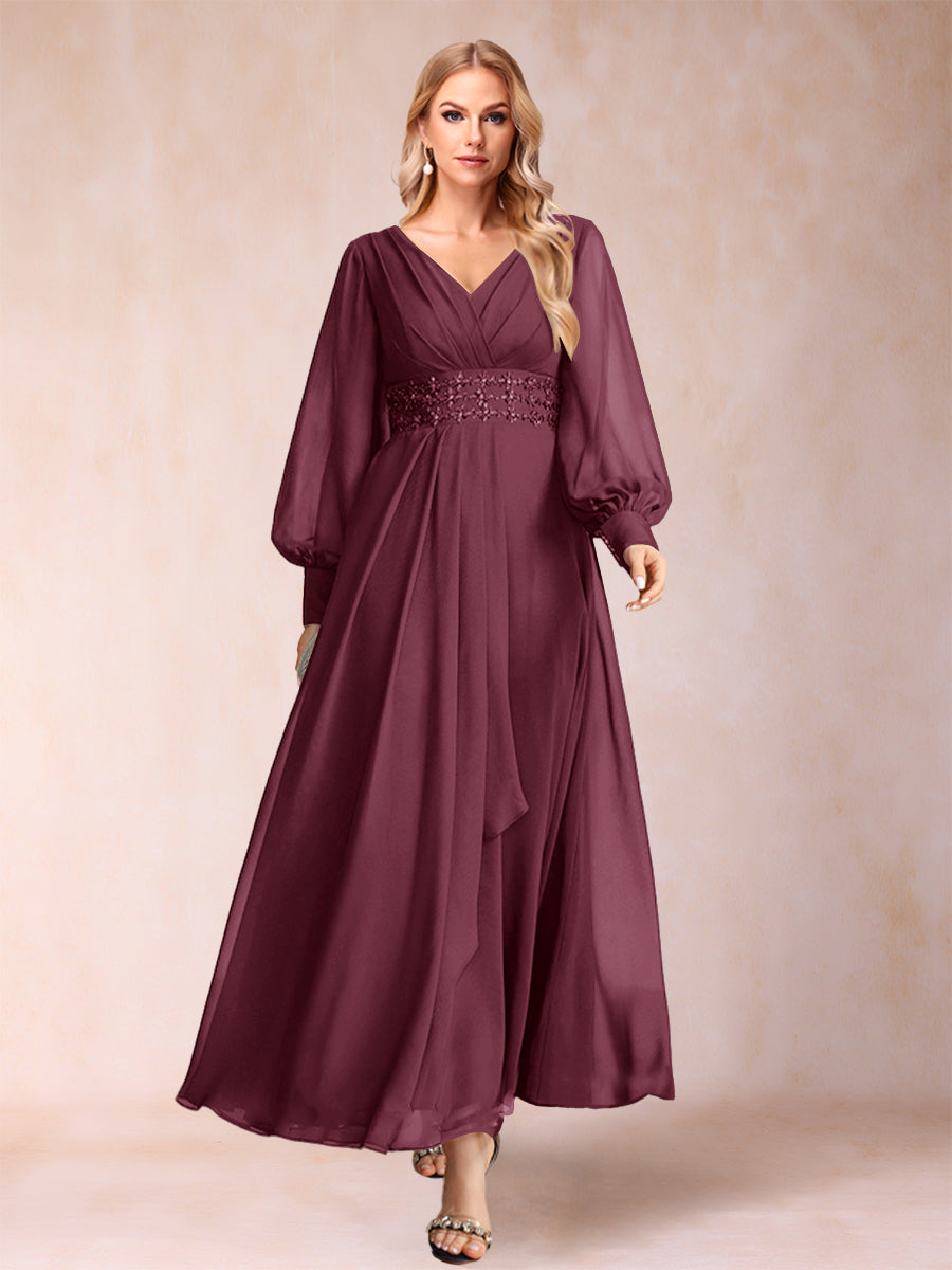 Hilda Mae Plum front view mother of the bride dress