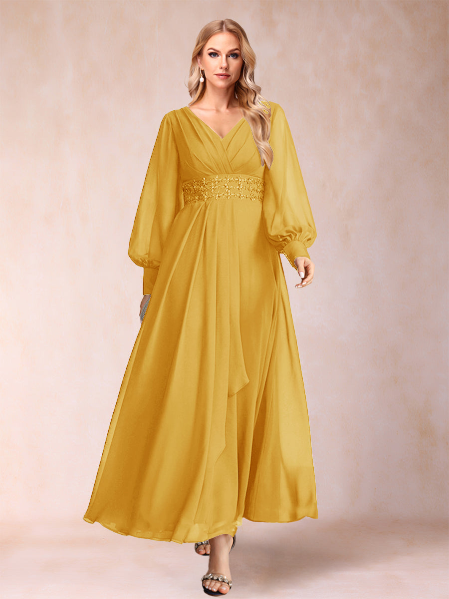 Hilda Mae Gold back view mother of the bride dress