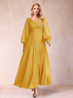 Hilda Mae Gold back view mother of the bride dress