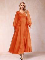 Hilda Mae Orange front view mother of the bride dress