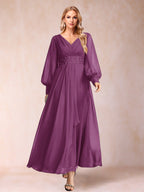 Hilda Mae Orchid front view mother of the bride dress