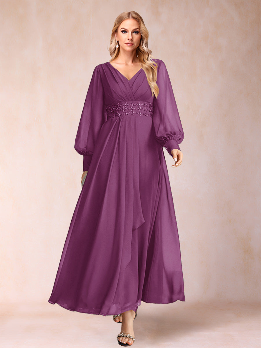 Hilda Mae Orchid front view mother of the bride dress