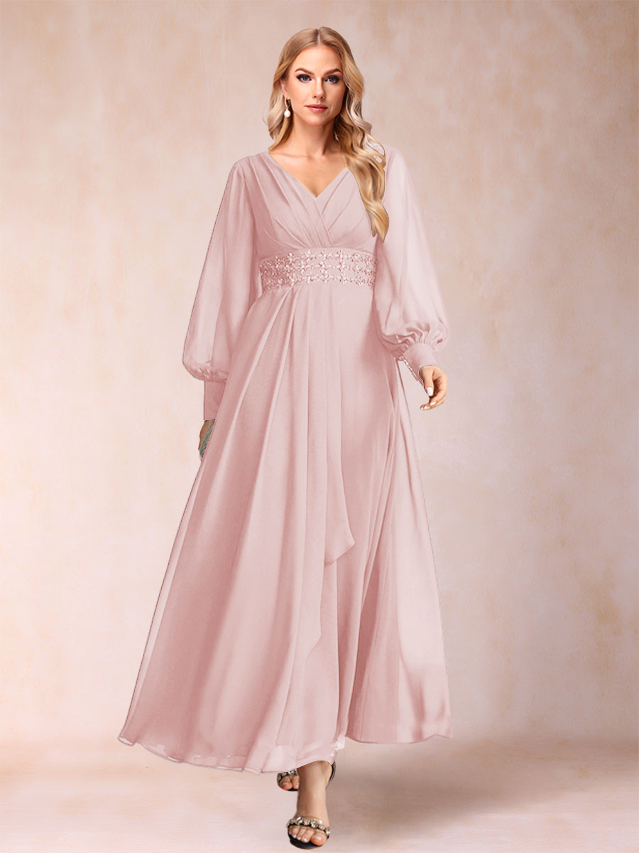 Hilda Mae Pearl Pink back view mother of the bride dress