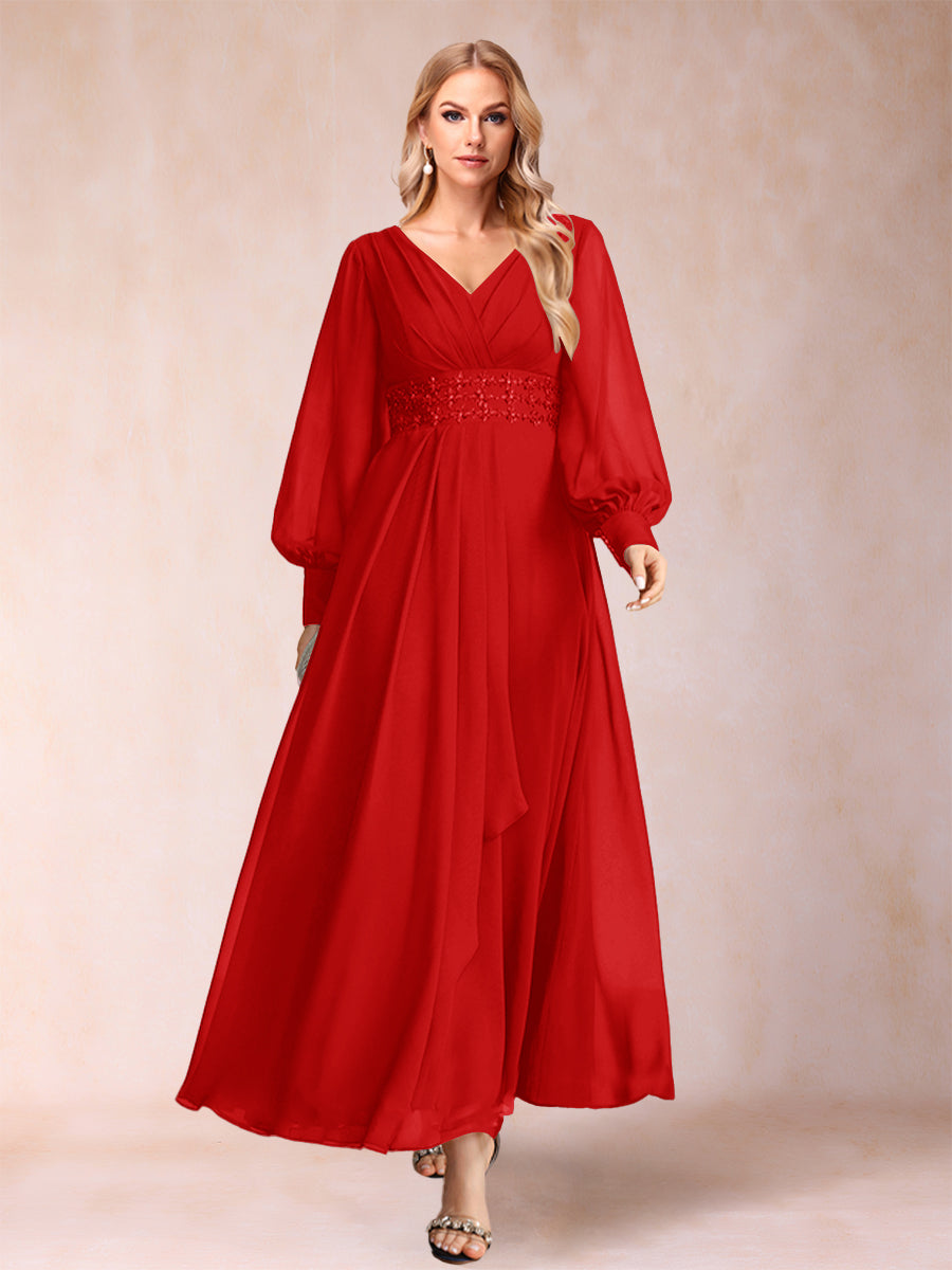 Hilda Mae Red front view mother of the bride dress