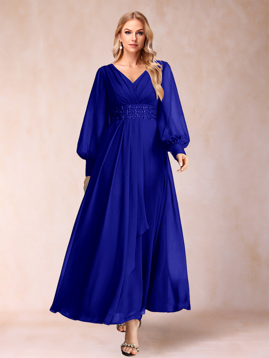 Hilda Mae Royal Blue side view mother of the bride dress