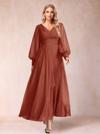 Hilda Mae Rust front view mother of the bride dress