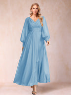 Hilda Mae Sky Blue side view mother of the bride dress