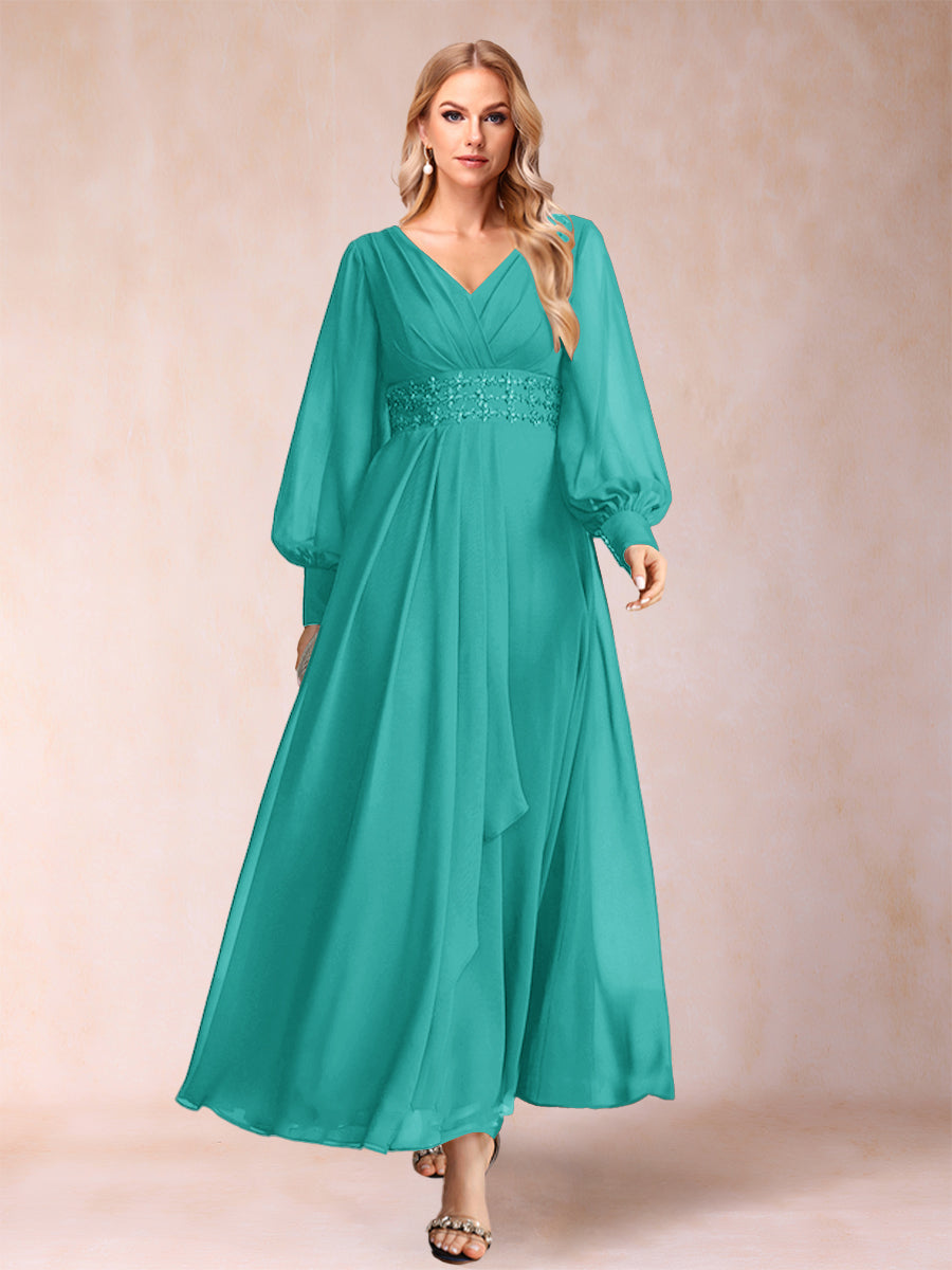 Hilda Mae Turquoise back view mother of the bride dress