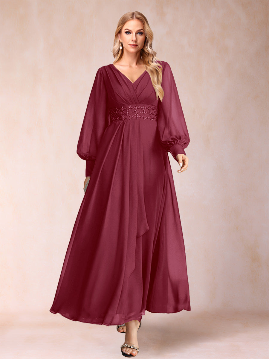 Hilda Mae Burgundy side view mother of the bride dress