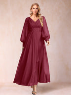 Hilda Mae Burgundy side view mother of the bride dress