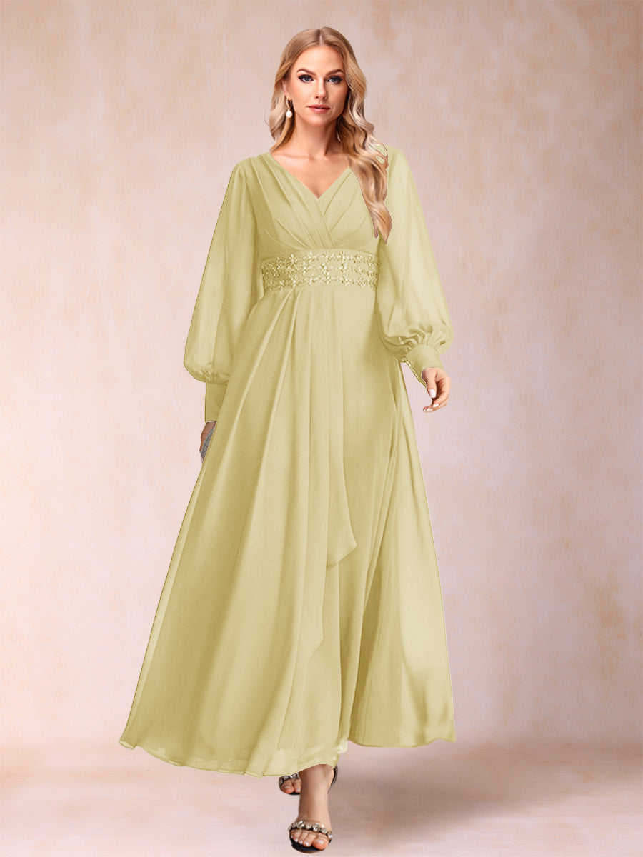 Hilda Mae Yellow front view mother of the bride dress
