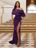 Lysandra plum front view prom dress
