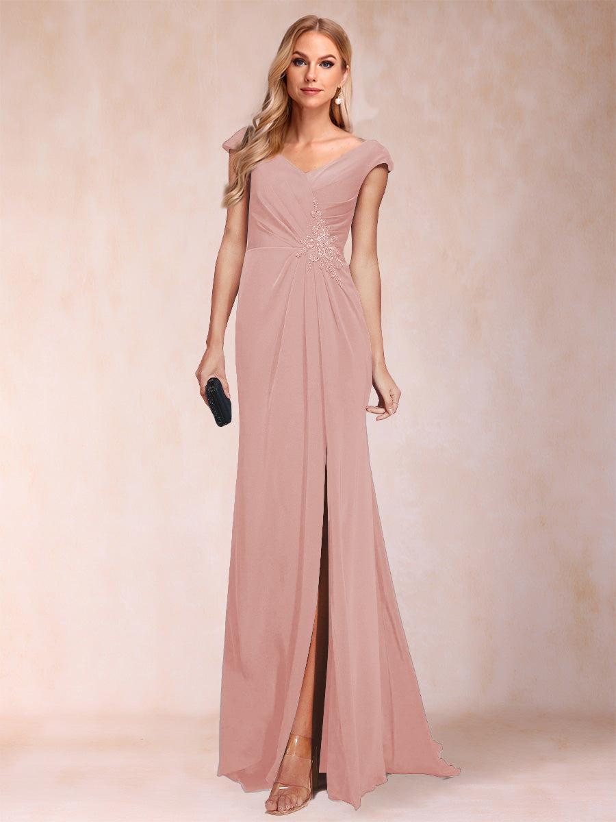 Paula Rose Dusty Rose back view mother of the bride dress