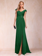 Paula Rose Emerald front view mother of the bride dress