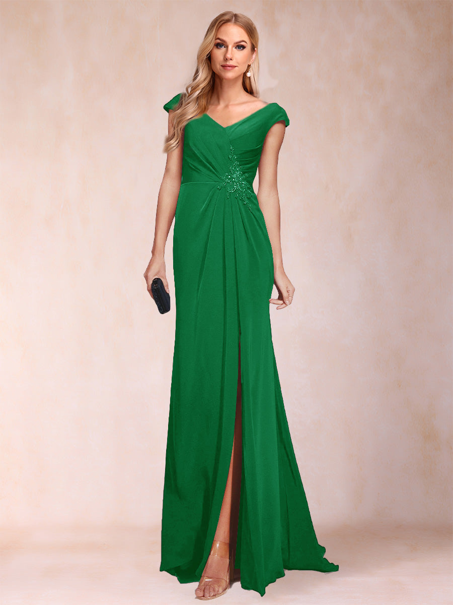 Paula Rose Forest Green front view mother of the bride dress