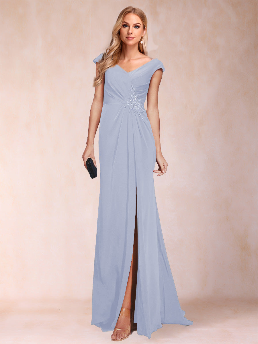 Paula Rose Lavender front view mother of the bride dress
