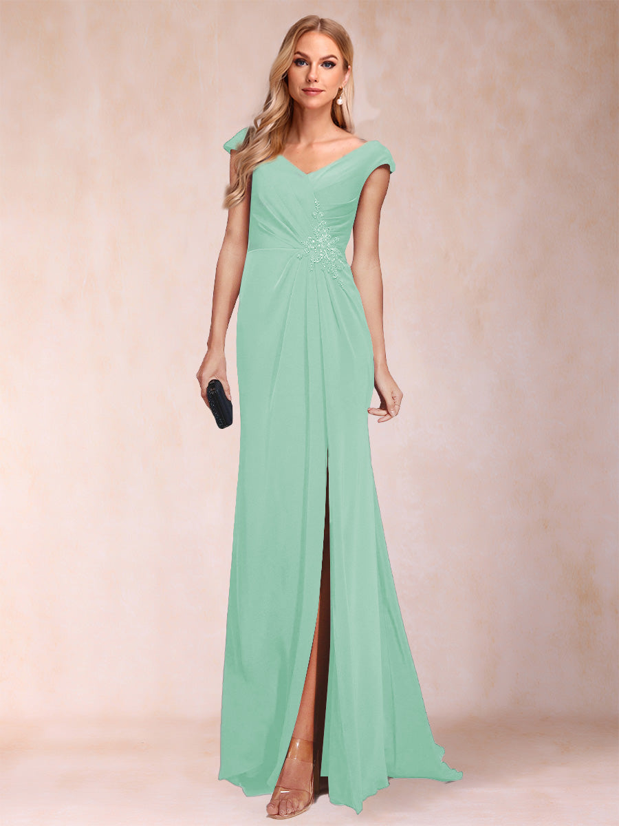 Paula Rose Mint Green front view mother of the bride dress