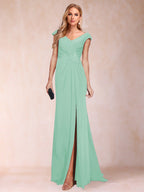 Paula Rose Mint Green front view mother of the bride dress