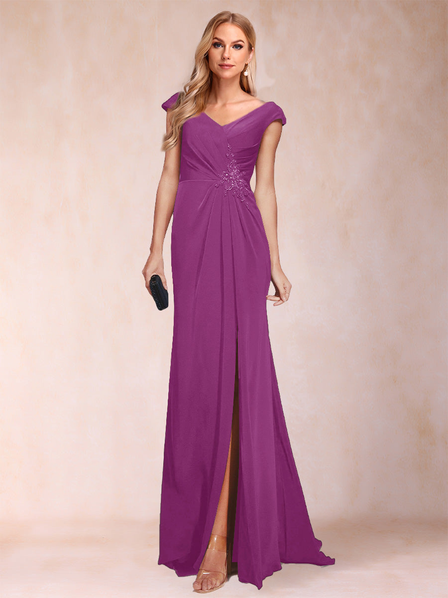 Paula Rose Orchid front view mother of the bride dress