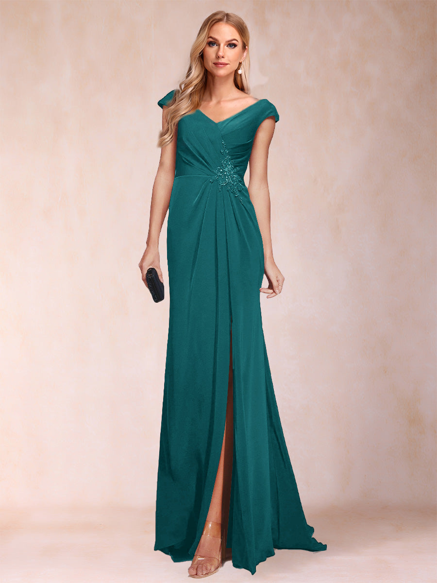 Paula Rose Peacock front view mother of the bride dress