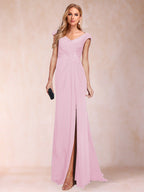Paula Rose Rose Pink front view mother of the bride dress