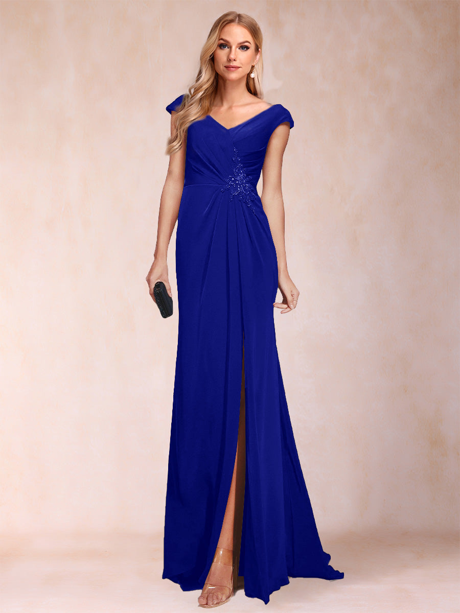 Paula Rose Royal Blue back view mother of the bride dress