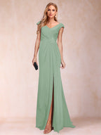 Paula Rose Sage Green back view mother of the bride dress