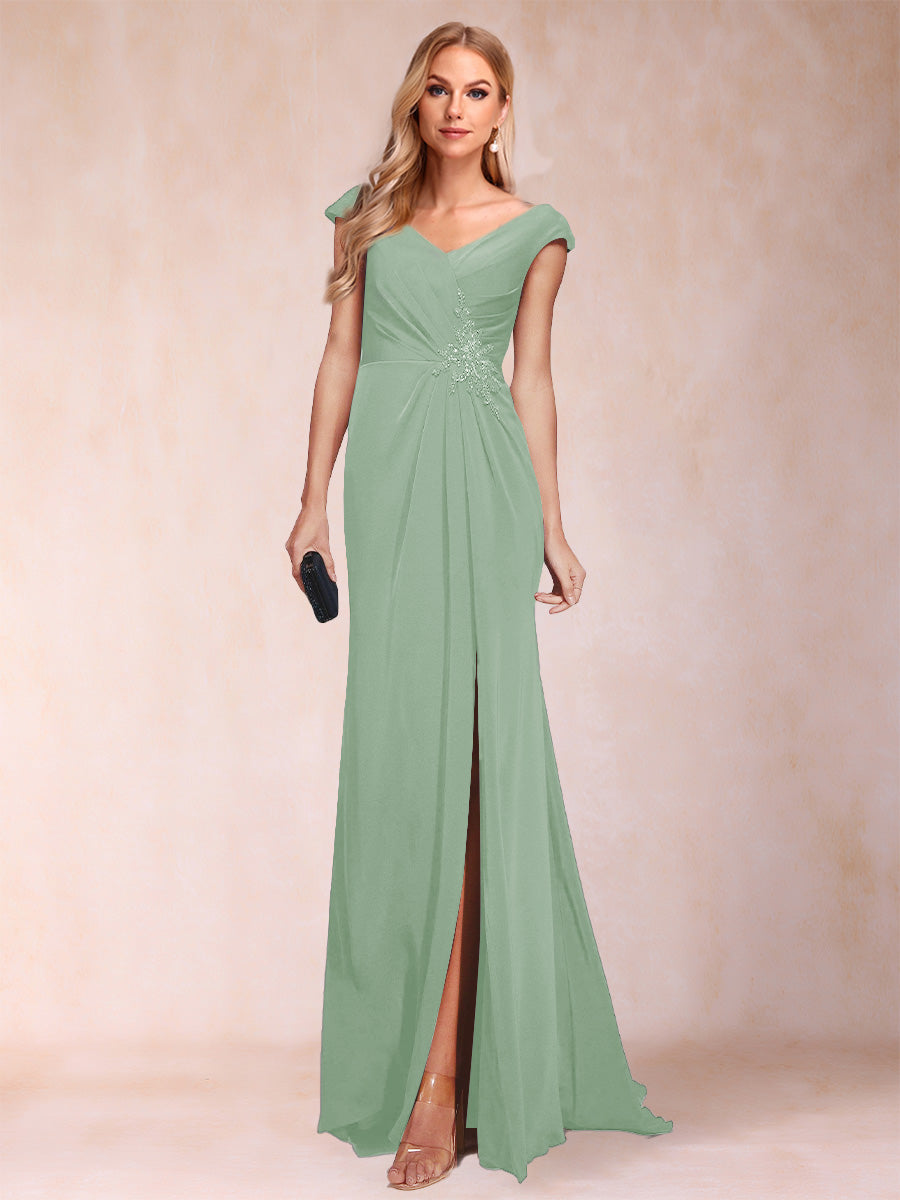 Paula Rose Sage Green back view mother of the bride dress