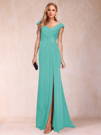 Paula Rose Pool Blue back view mother of the bride dress