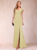 Paula Rose Yellow front view mother of the bride dress