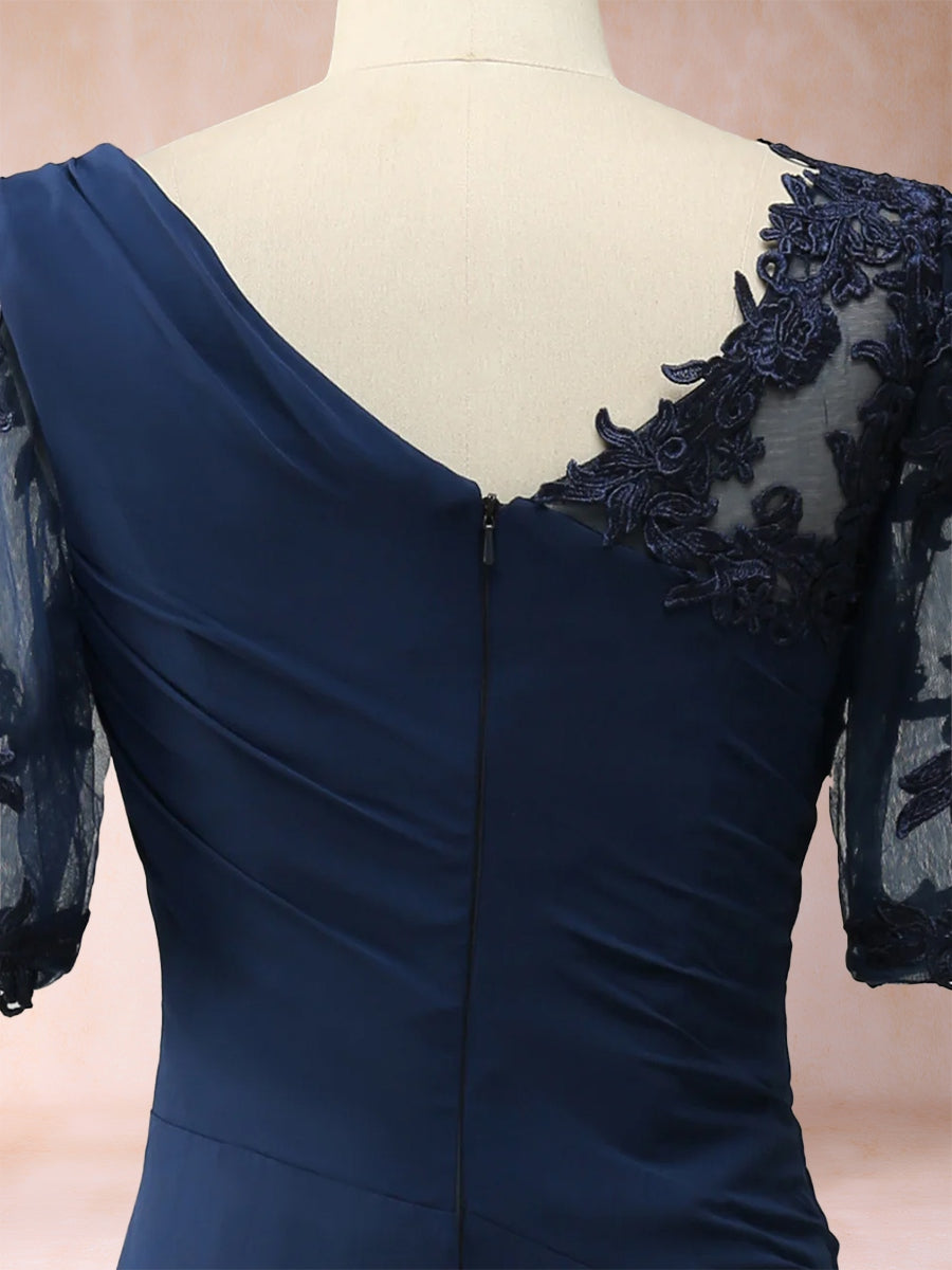 Bella Mae Navy Blue bodice detail mother of the bride dress