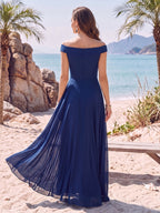 Diana Elise Royal Blue back view mother of the bride dress