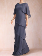 Dora June Dusty Blue side view mother of the bride dress