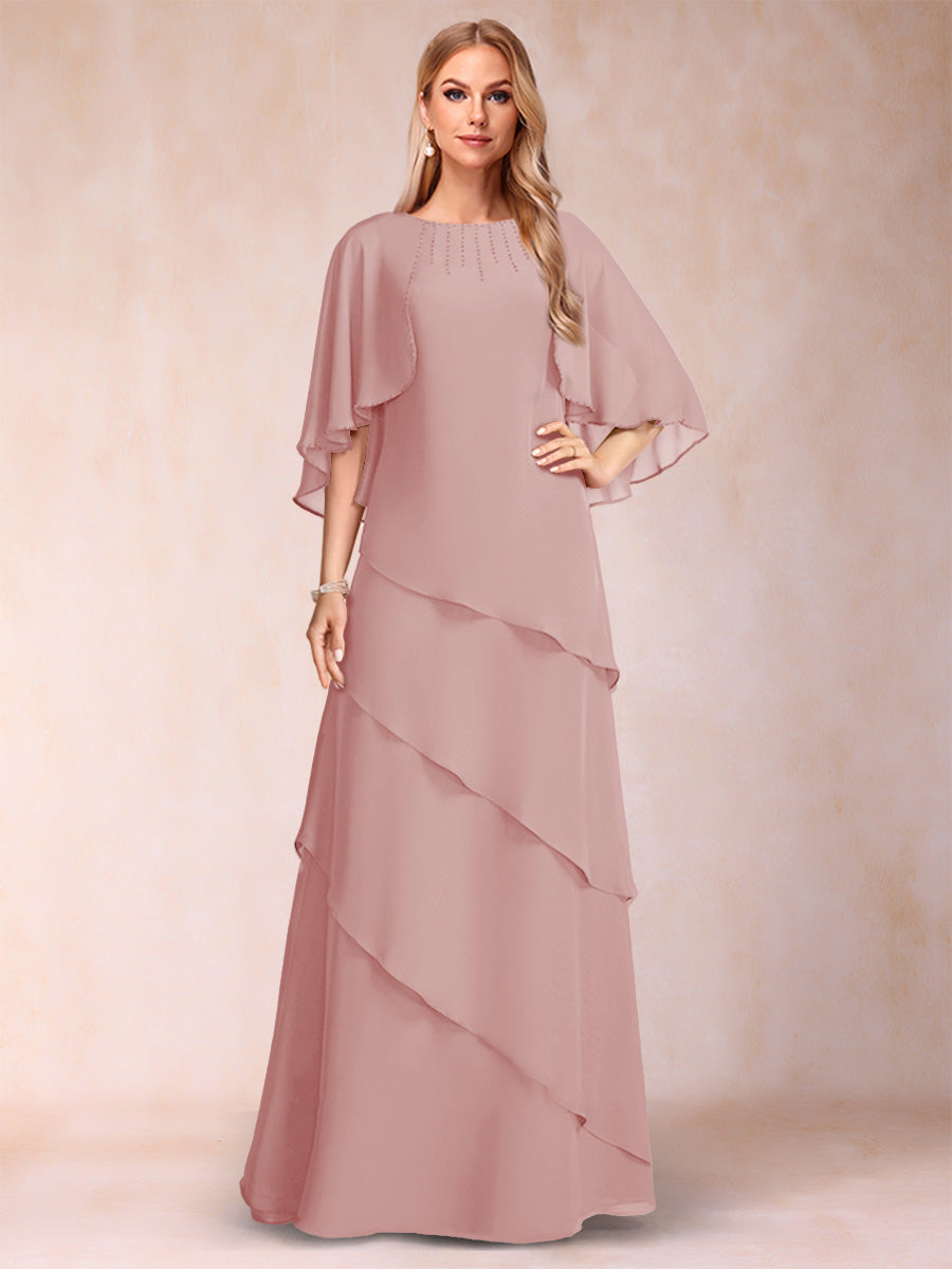 Dora June Dusty Rose back view mother of the bride dress
