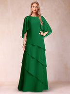 Dora June Forest Green front view mother of the bride dress