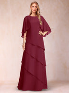 Dora June Burgundy back view mother of the bride dress