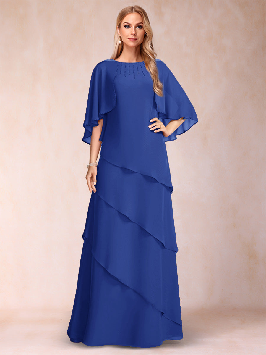Dora June Royal Blue back view mother of the bride dress