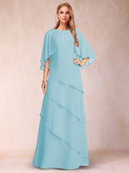 Dora June Sky Blue back view mother of the bride dress