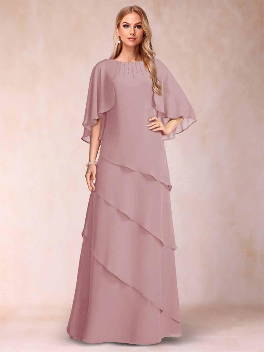 Dora June Mauve front view mother of the bride dress