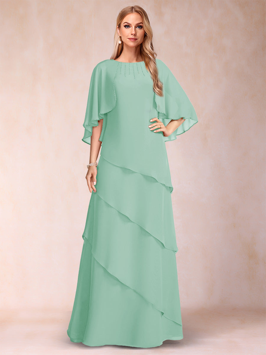 Dora June Mint Green front view mother of the bride dress