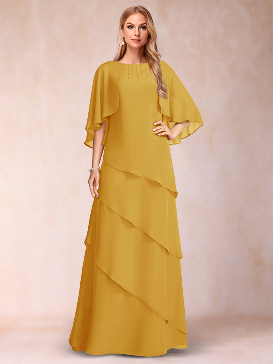 Dora June Gold back view mother of the bride dress